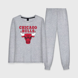Женская пижама с лонгсливом хлопок Chicago bulls Чикаго буллс