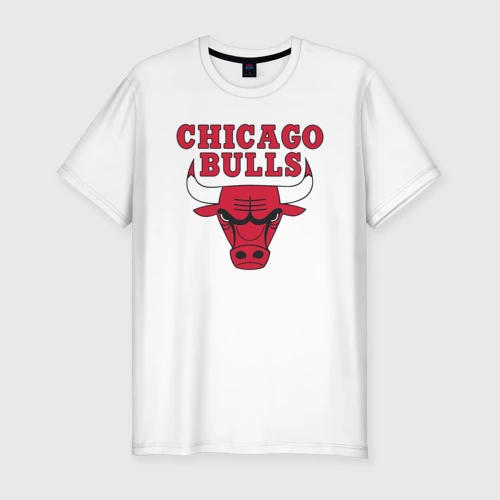 Мужская футболка хлопок Slim Chicago bulls Чикаго буллс
