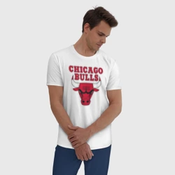 Мужская пижама с белой футболкой хлопок Chicago bulls Чикаго буллс - фото 2