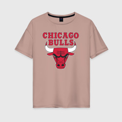 Женская футболка хлопок Oversize Chicago bulls Чикаго буллс