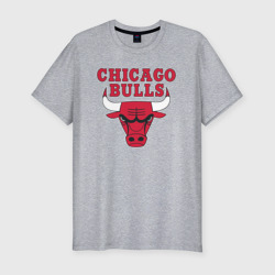 Мужская футболка хлопок Slim Chicago bulls Чикаго буллс