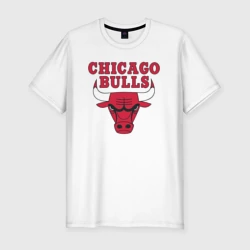 Мужская футболка хлопок Slim Chicago bulls Чикаго буллс