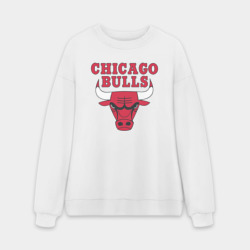Мужской свитшот oversize без начеса хлопок Chicago bulls Чикаго буллс