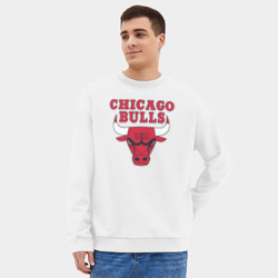 Мужской свитшот oversize без начеса хлопок Chicago bulls Чикаго буллс - фото 2