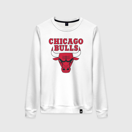 Женский свитшот хлопок Chicago bulls Чикаго буллс, цвет белый