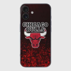 Чехол для iPhone 16 силиконовый с защитой камеры Chicago bulls Чикаго буллс