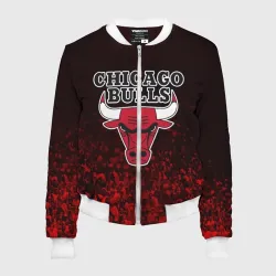Женский бомбер 3D Chicago bulls Чикаго буллс