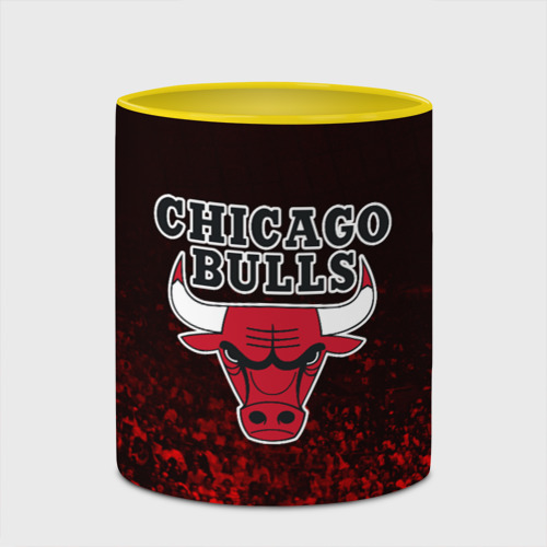 Кружка с полной запечаткой Chicago bulls Чикаго буллс, цвет белый + желтый - фото 4