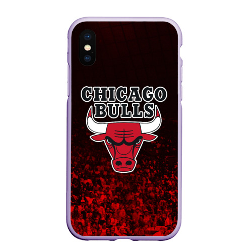 Чехол для iPhone XS Max матовый Chicago bulls Чикаго буллс, цвет светло-сиреневый