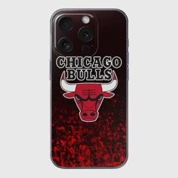 Чехол для iPhone 15 Pro силиконовый с защитой камеры Chicago bulls Чикаго буллс