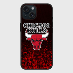 Чехол силиконовый для Apple iPhone 15 матовый Chicago bulls Чикаго буллс