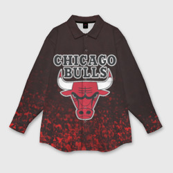 Женская рубашка oversize 3D Chicago bulls Чикаго буллс