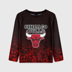 Детский лонгслив 3D Chicago bulls Чикаго буллс