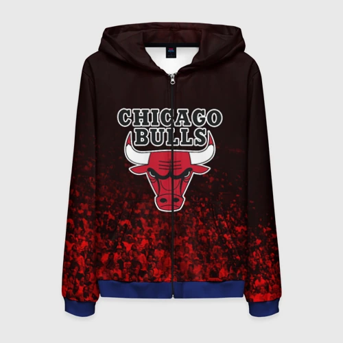 Мужская толстовка 3D на молнии Chicago bulls Чикаго буллс