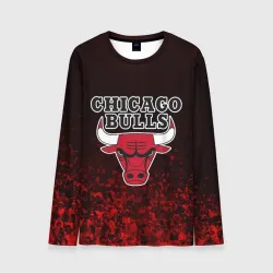 Мужской лонгслив 3D Chicago bulls Чикаго буллс