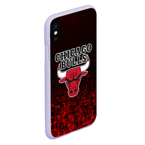 Чехол для iPhone XS Max матовый Chicago bulls Чикаго буллс, цвет светло-сиреневый - фото 3