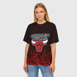 Женская футболка oversize 3D Chicago bulls Чикаго буллс - фото 2