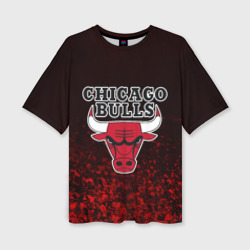 Женская футболка oversize 3D Chicago bulls Чикаго буллс