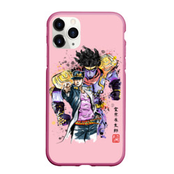 Чехол для iPhone 11 Pro матовый Jotaro & Star Platinum