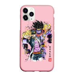 Чехол для iPhone 11 Pro Max матовый Jotaro & Star Platinum