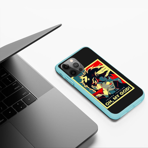 Чехол для iPhone 12 Pro Приключения ДжоДжо, цвет голубой - фото 5