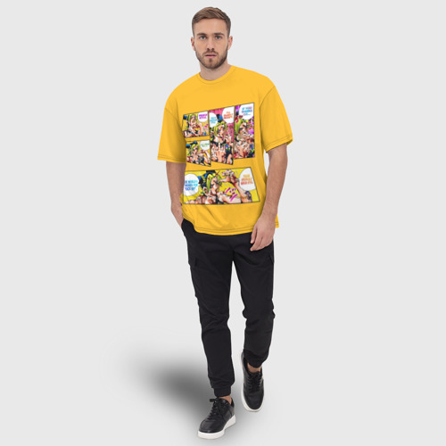 Мужская футболка oversize 3D Приключения ДжоДжо манга, цвет 3D печать - фото 5