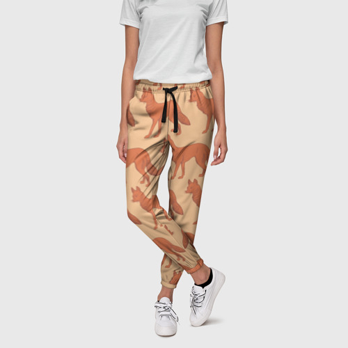 Женские брюки 3D с принтом Лисья стая, фото на моделе #1