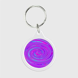 Брелок круглый Неоновая фиолетовая спираль