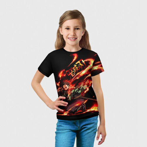 Детская футболка 3D Клинок, рассекающий демонов, цвет 3D печать - фото 5