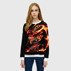Женский свитшот 3D Клинок, рассекающий демонов - фото 2