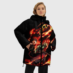 Женская зимняя куртка Oversize Клинок, рассекающий демонов - фото 2