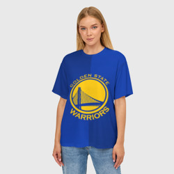 Женская футболка oversize 3D Golden state warriors - фото 2