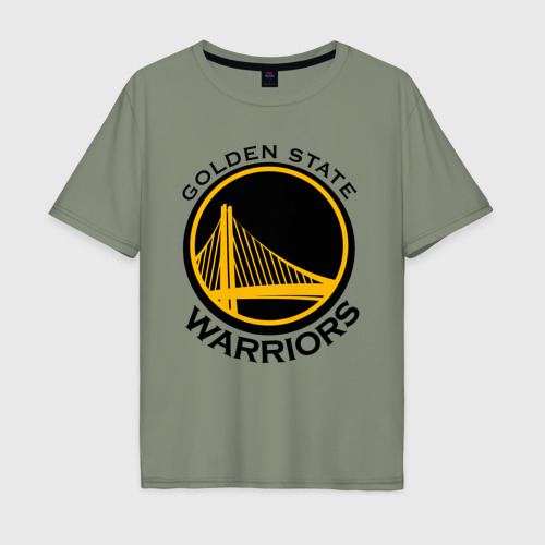 Мужская футболка хлопок Oversize Golden state warriors, цвет авокадо