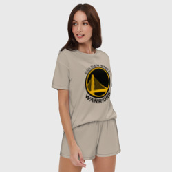 Женская пижама с шортиками хлопок Golden state warriors - фото 2