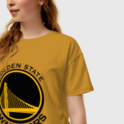 Женская футболка хлопок Oversize Golden state warriors - фото 2