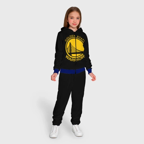 Детский костюм 3D с принтом Golden state warriors, вид сбоку #3