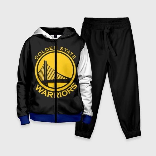 Детский костюм 3D с принтом Golden state warriors, вид спереди #2