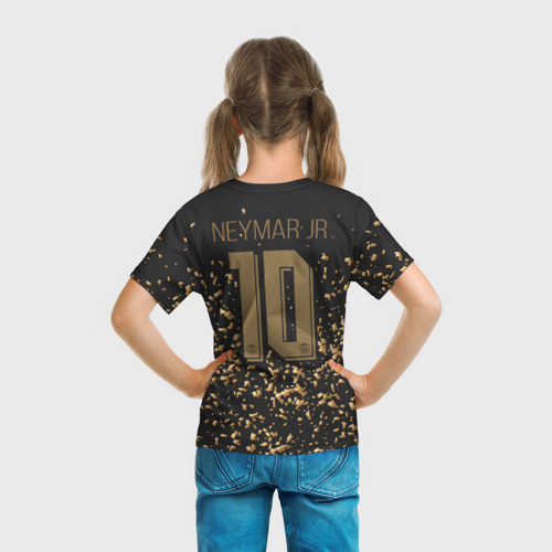 Детская футболка 3D с принтом Неймар альтернативная 2020, вид сзади #2