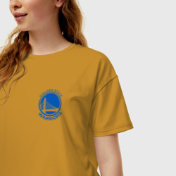 Женская футболка хлопок Oversize Golden state warriors - фото 2