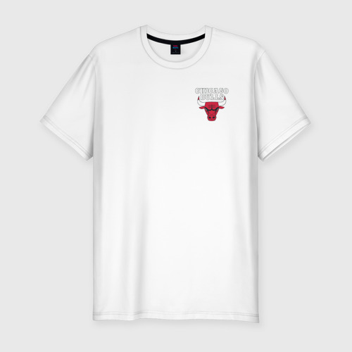 Мужская футболка хлопок Slim Chicago bulls, цвет белый