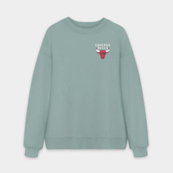 Мужской свитшот oversize без начеса хлопок Chicago bulls