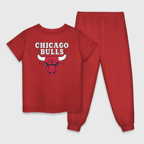 Детская пижама хлопок Chicago bulls на спине Чикаго буллс, цвет красный - фото 2