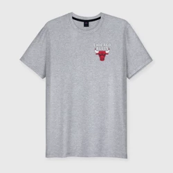 Мужская футболка хлопок Slim Chicago bulls на спине Чикаго буллс