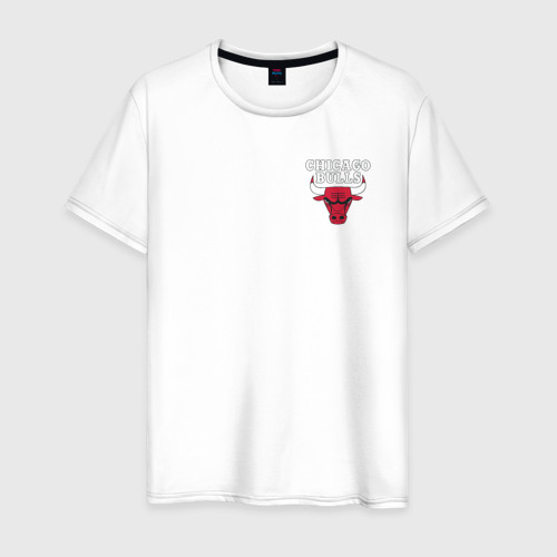 Мужская футболка из хлопка с принтом Chicago bulls на спине Чикаго буллс, вид спереди №1
