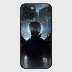Чехол силиконовый для Apple iPhone 15 матовый Токийский Гуль Канеки Кен