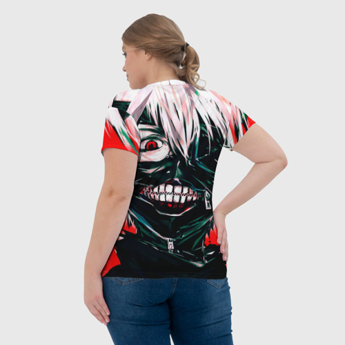 Женская футболка 3D с принтом Токийский Гуль, вид сзади #2