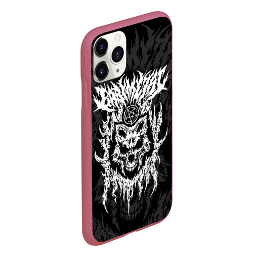 Чехол для iPhone 11 Pro Max матовый Babymetal, цвет малиновый - фото 3