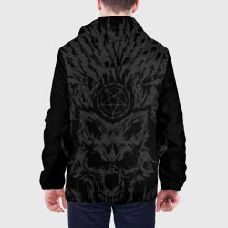 Куртка с принтом Babymetal для мужчины, вид на модели сзади №2. Цвет основы: белый