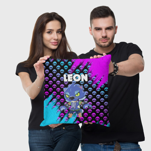 Подушка 3D BRAWL STARS ОБОРОТЕНЬ LEON. - фото 3