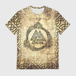 Мужская футболка 3D Валькнут символ павших в битве